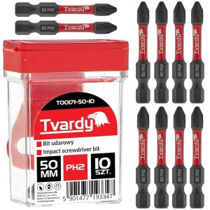 Біти PH2 50 мм ударні Tvardy Impact T00171-50 — набір 10 шт