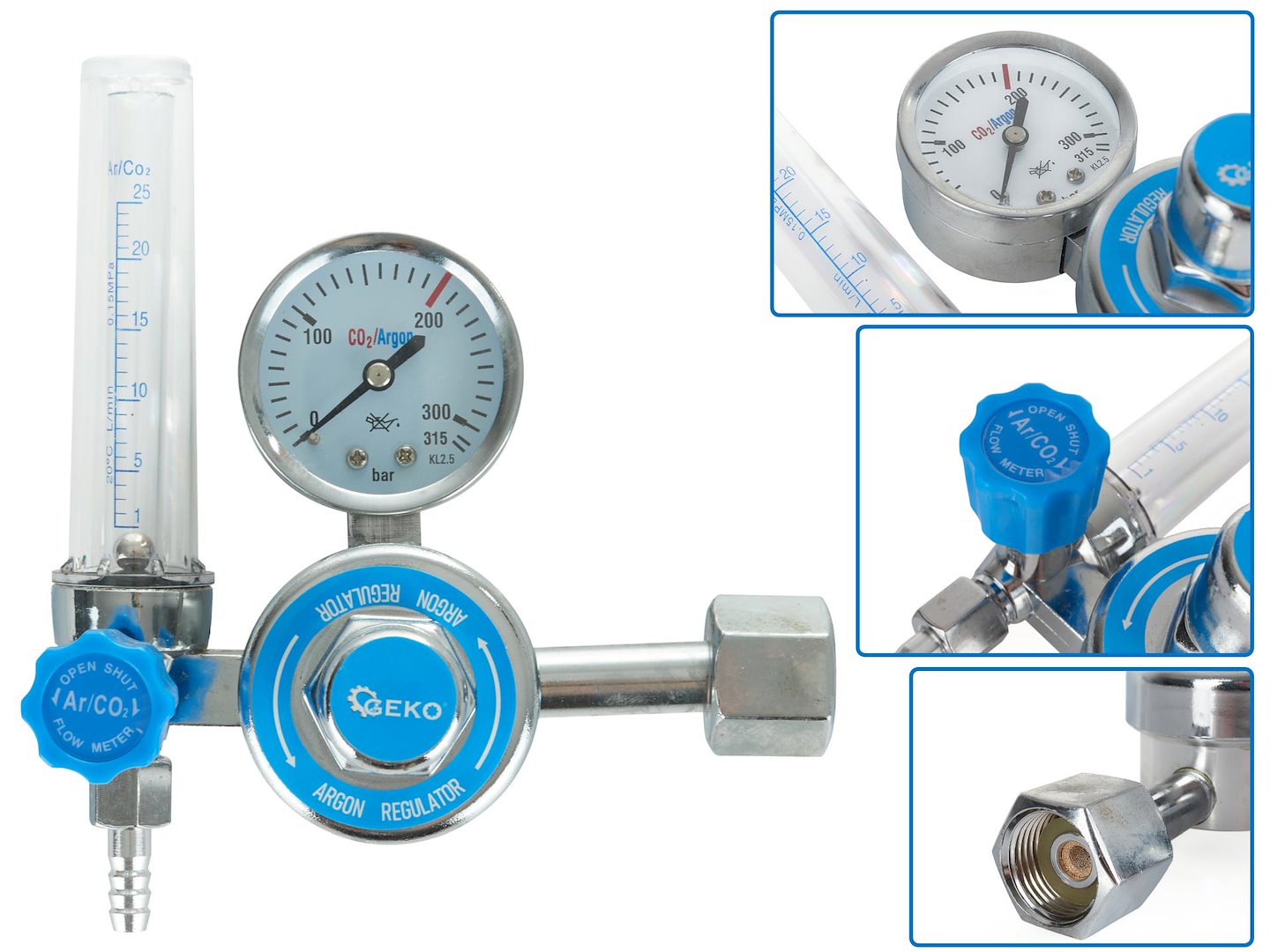 Редуктор CO2/ARGON з ротаметром Geko G80075 - Зображення 6